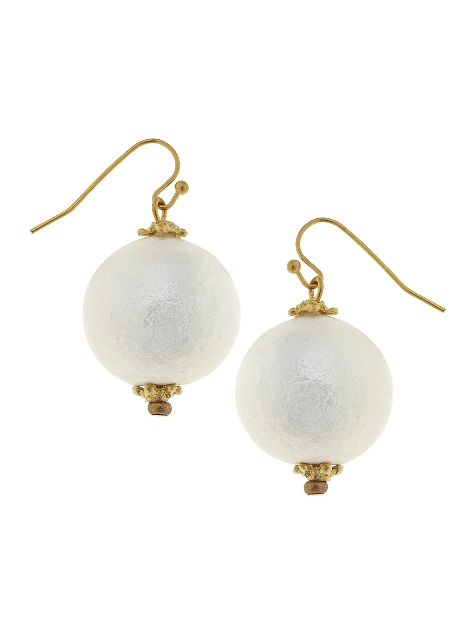 Cotton Pearl Drop Earrings by Susan Shaw