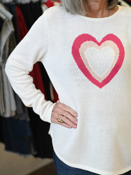 Pink Heart Sweater by Lulu B