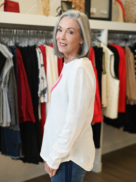 Pink Heart Sweater by Lulu B