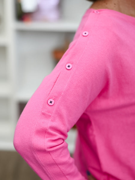Classic Button Sweater Bubblegum by Zaket & Plover