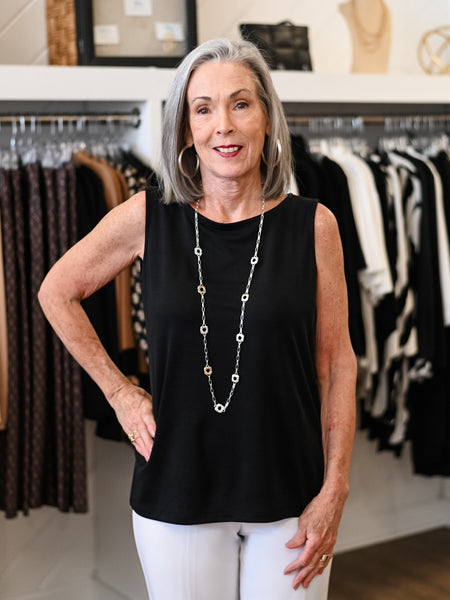 Sleeveless Swing Tank Black by Multiples