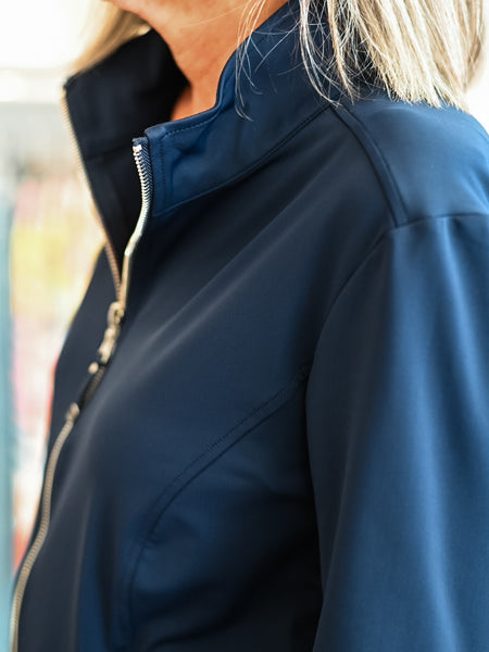 Zip-Up Jersey Knit Jacket Midnight by Multiples