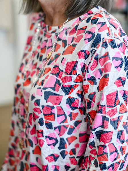 3/4 Sleeve Scoop Neck Curved Hem Top by Multiples