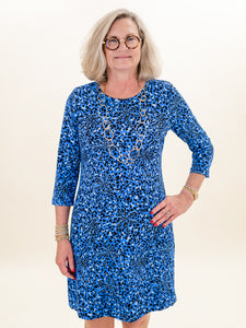 Blue Cheetah 3/4 Sleeve Dress by Lulu B