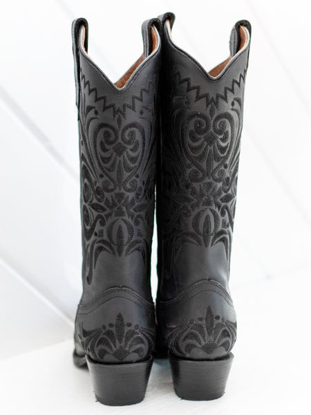 L5433 Filigree Snip Toe Western Boot Black by Circle G