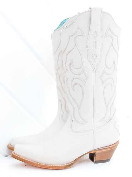 Z5046 Embroidered Tall Western Boot White by Corral