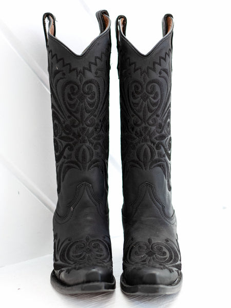 L5433 Filigree Snip Toe Western Boot Black by Circle G