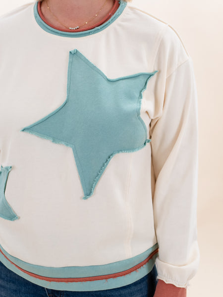 Star Patch Sweatshirt Natural by Jodifl