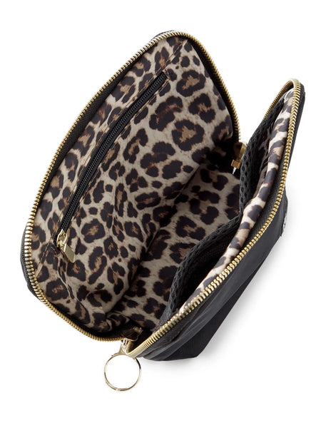 Everyday Makeup Bag Black/Leopard by Kusshi