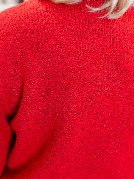 Elbow Sleeve Balloon Shape Sweater Crimson by Charlie B