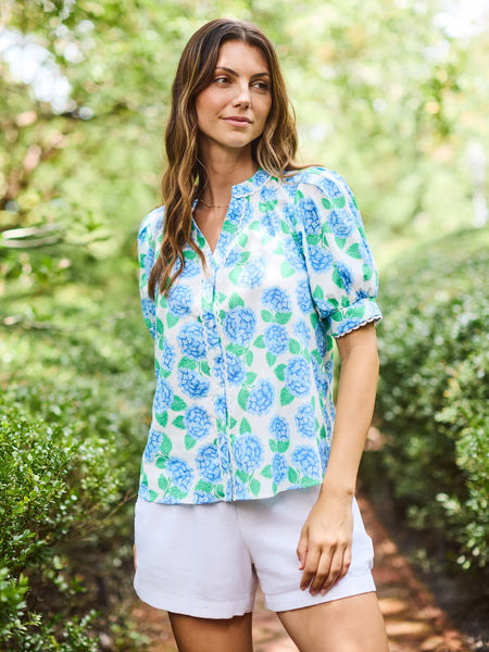 Elaine Top Summerfair Blue by Mary Square