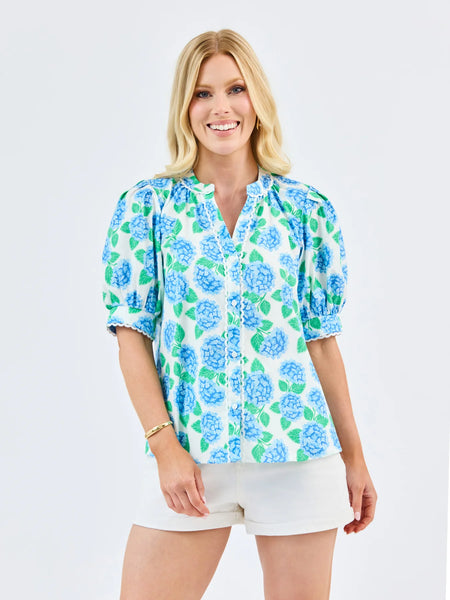 Elaine Top Summerfair Blue by Mary Square