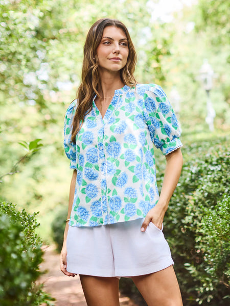 Elaine Top Summerfair Blue by Mary Square