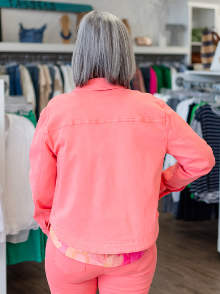 Woven Shirt Jacket Coral by Renuar