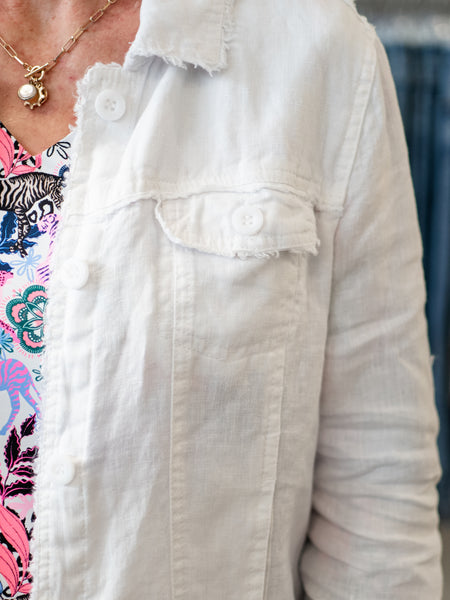 Linen Travel Jacket White by Lulu B