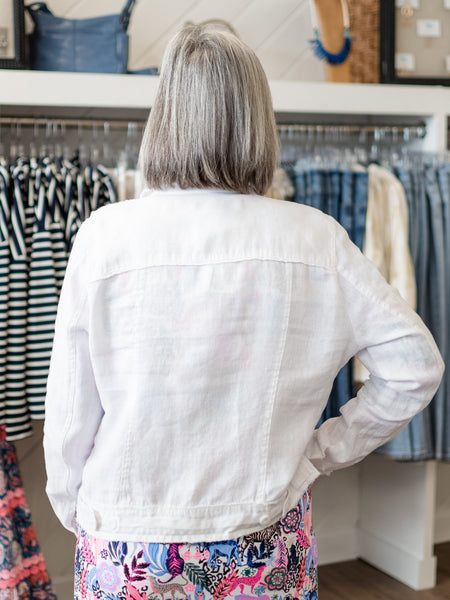 Linen Travel Jacket White by Lulu B