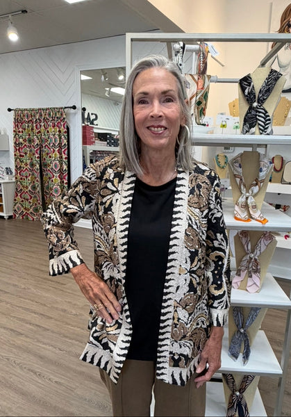 Reverisble Textured Knit Open Front Jacket by Ali Miles
