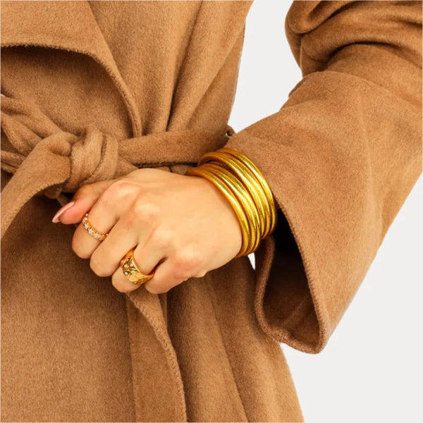 All Weather Bangles Gold 6 by Budhagirl