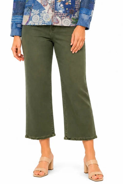 Cropped Wide Leg Jeans Olive by John Mark