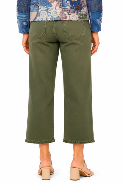 Cropped Wide Leg Jeans Olive by John Mark