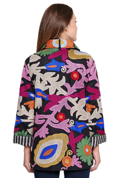Embroidered Oversized Blazer w/ Pockets by John Mark