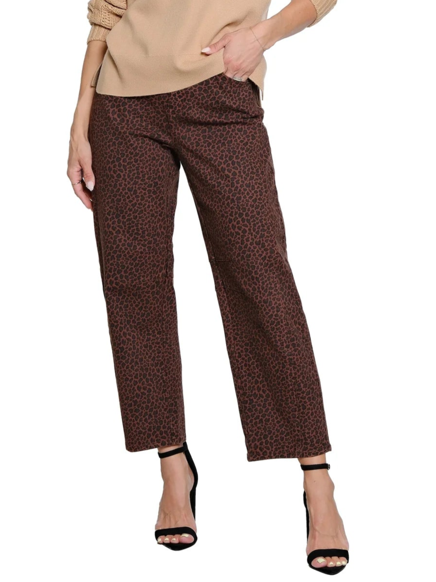 Animal Print 5 Pocket Barrel Pant by John Mark