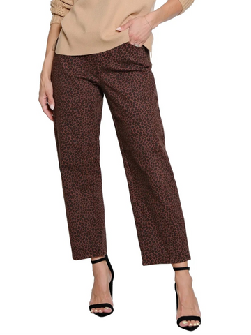 Animal Print 5 Pocket Barrel Pant by John Mark