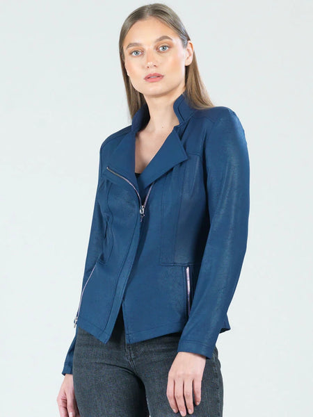 Liquid Leather Signature Jacket Navy by Clara Sun Woo