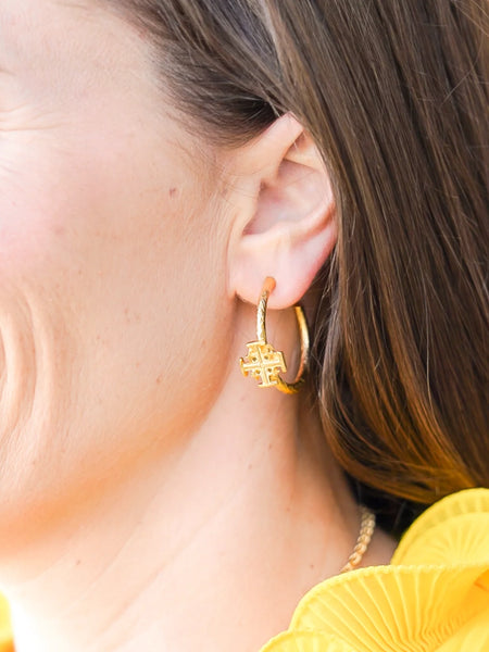 Jerusalem Cross Hoops by Susan Shaw