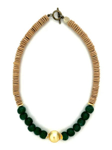 Jolly Necklace - Brown/Green by Anchor Beads