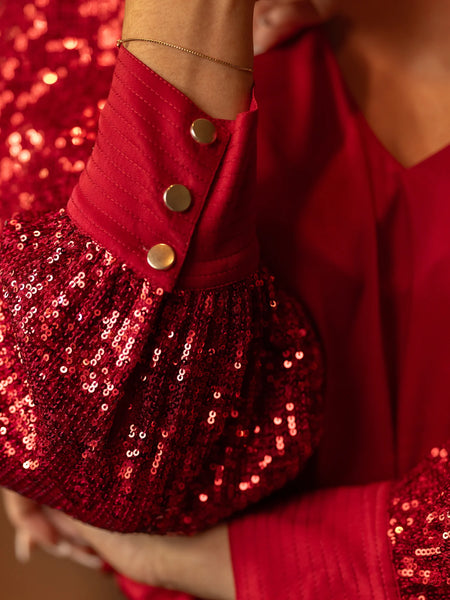 Jordan Red Sequin Dress by Michelle McDowell