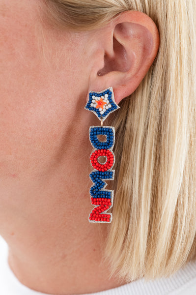 Patriots Touchdown Earrings by Coastal Couture