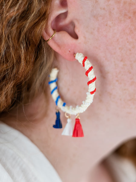 USA Hoops Tassel Earring