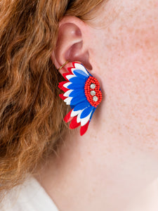 Red, White & Blue Wing Earring