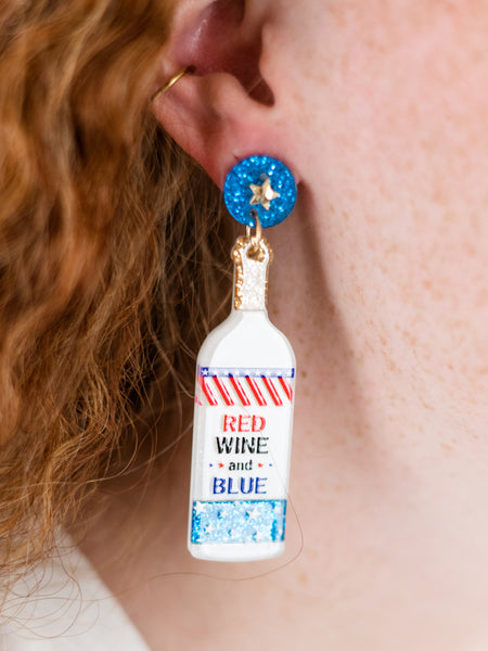 Red Wine & Blue Earring