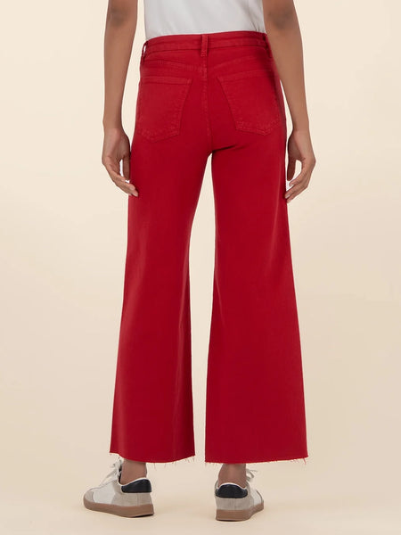 Meg High Rise Wide Leg Ruby Red by Kut