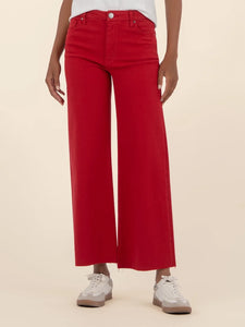Meg High Rise Wide Leg Ruby Red by Kut