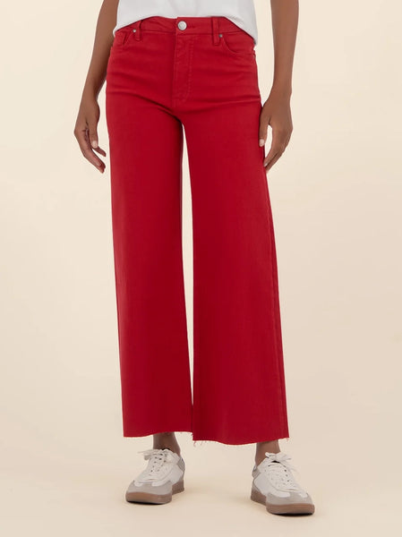 Meg High Rise Wide Leg Ruby Red by Kut