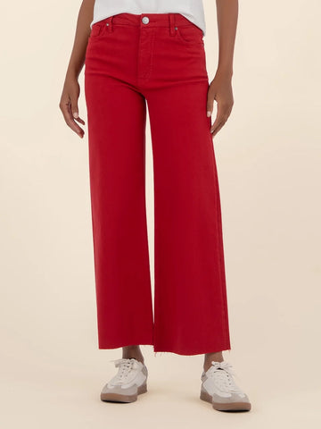 Meg High Rise Wide Leg Ruby Red by Kut