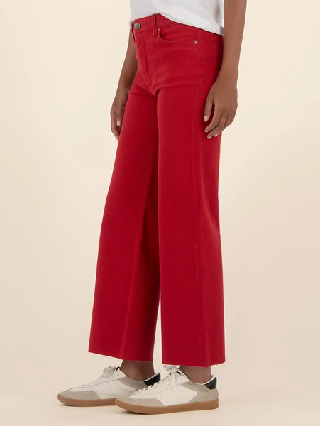Meg High Rise Wide Leg Ruby Red by Kut