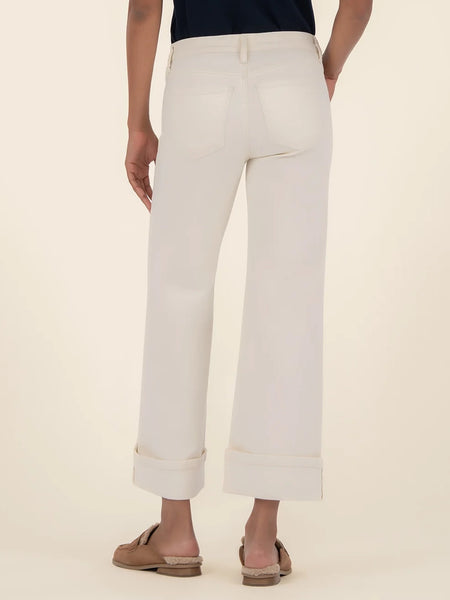 Meg High Rise Wide Leg Roll Up Hem Candle by Kut