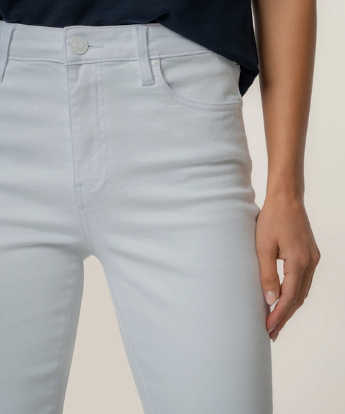 Kelsey High Rise Ankle Flare w/ Raw Hem Optic White by Kut