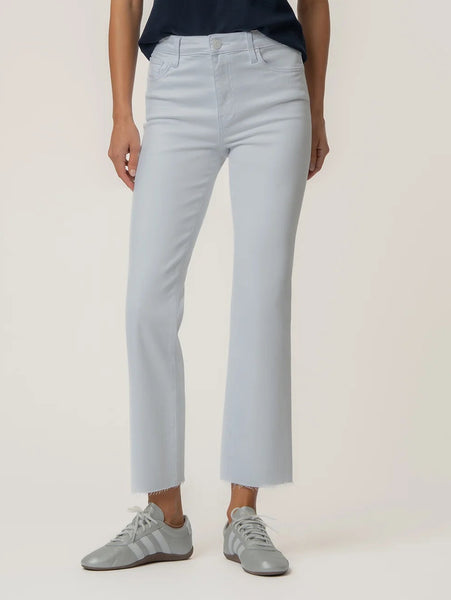 Kelsey High Rise Ankle Flare w/ Raw Hem Optic White by Kut