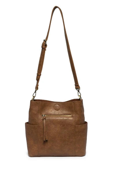 Kayleigh Side Pocket Bucket Bag Roasted Pecan by Joy Susan