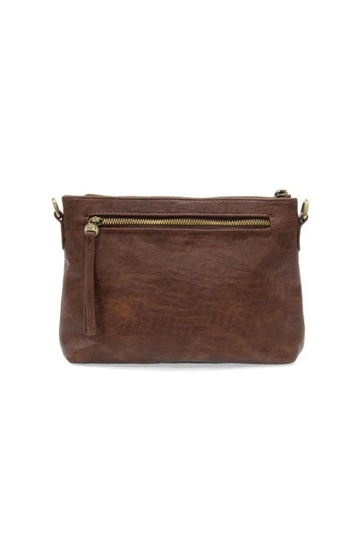 Oakleigh Whipstitch Top Zip Wristlet Saddle by Joy Susan