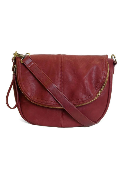 Helene Small Saddle Crossbody Deep Crimson by Joy Susan