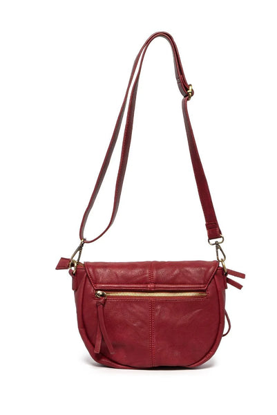 Helene Small Saddle Crossbody Deep Crimson by Joy Susan