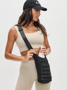 Let It Flow Quilted Puffer Water Bottle Crossbody by Sol & Solene