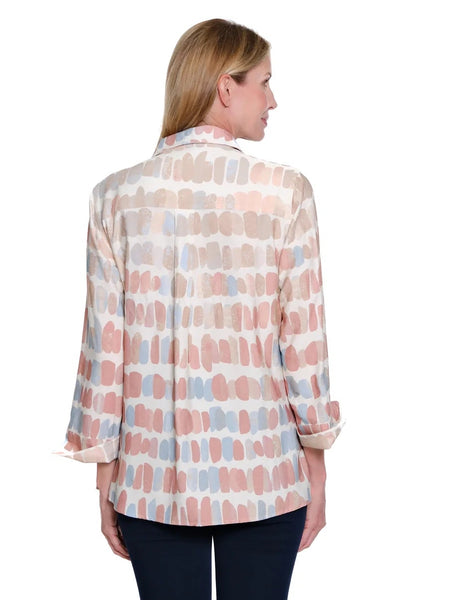 Turn-Up Cuff 3/4 Sleeve Button Front Shirt by Multiples