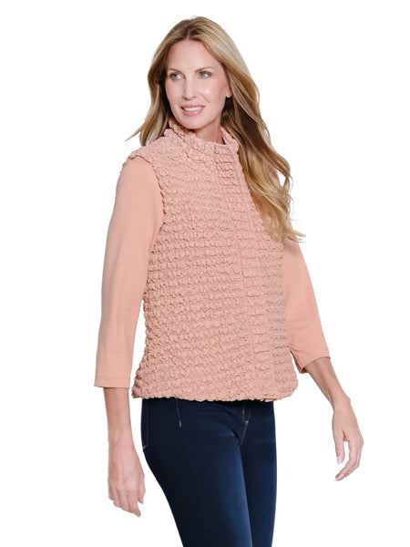 Snap & Zip Thru Collar Quilted Vest by Multiples